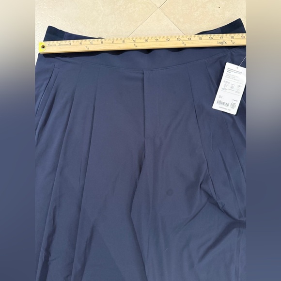 Athleta Brooklyn Heights Pleated Wide Leg Pant Blue NWT US 18 Travel Stretch - Picture 4 of 7